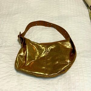 Gold shoulder bag